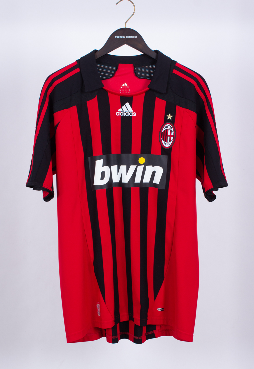Adidas AC Milan 2007/2008 Home Soccer Jersey Small Football long