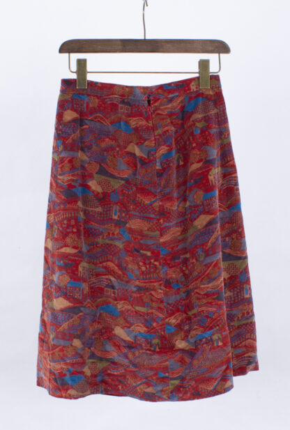 90s A-Line Pattern Skirt, Vintage Pattern Skirt, Vintage Clothing